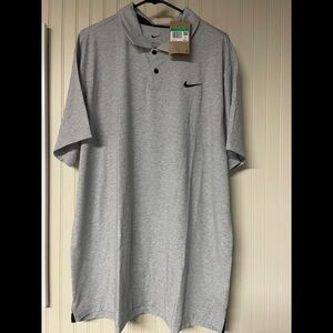 NWT. Gray Nike Dri-fit Golf Polo. Size XL